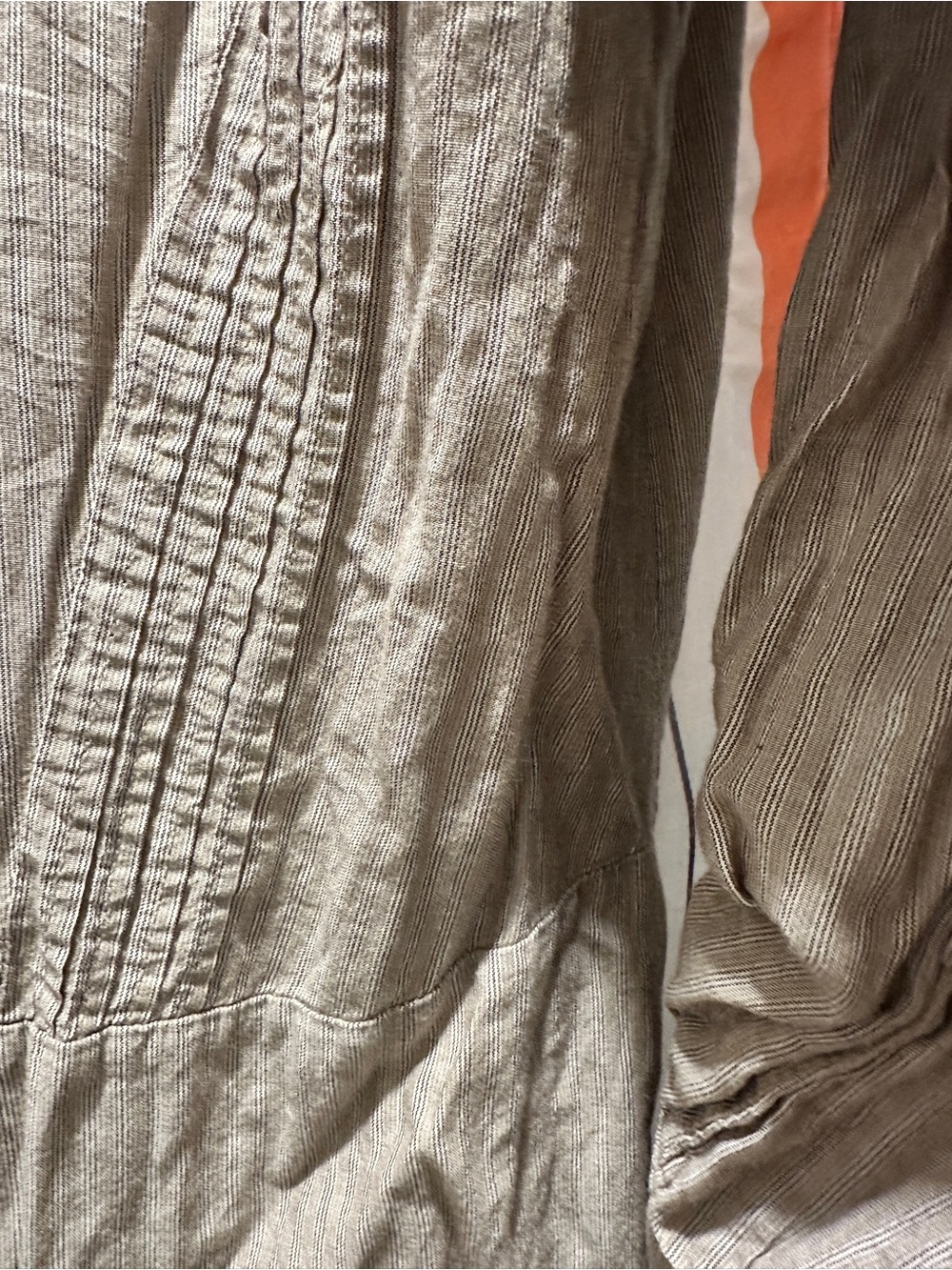 Light Taupe Striped Button-Up Shirt - Picture 4 of 6
